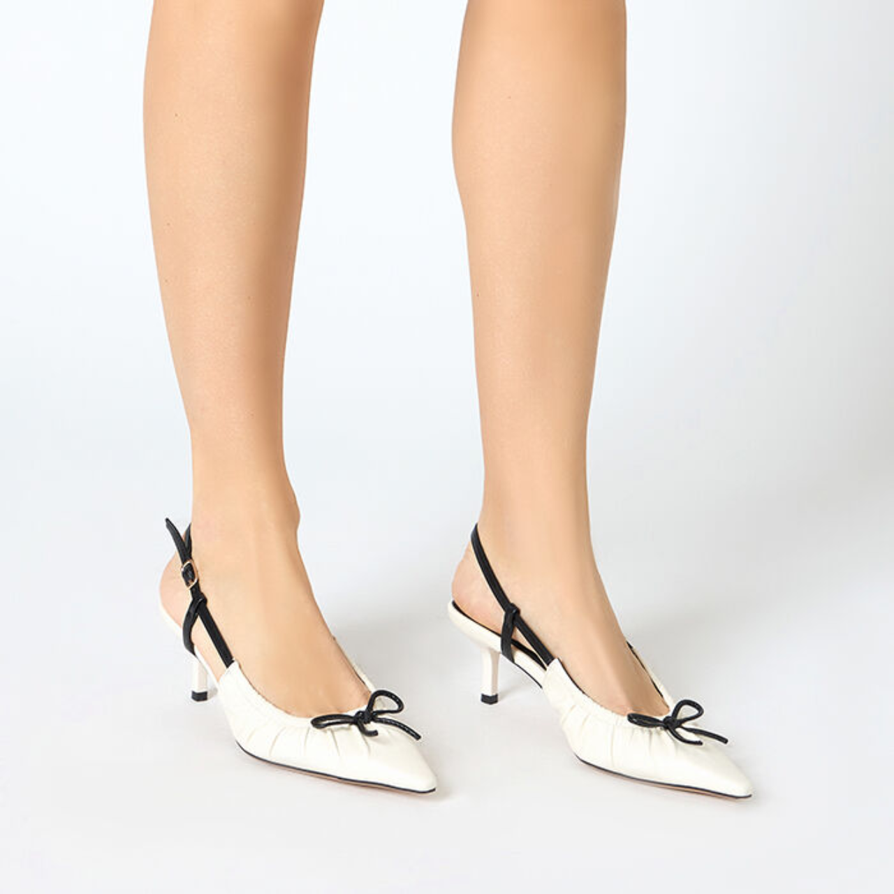 Cream-Colored Slingback Heels