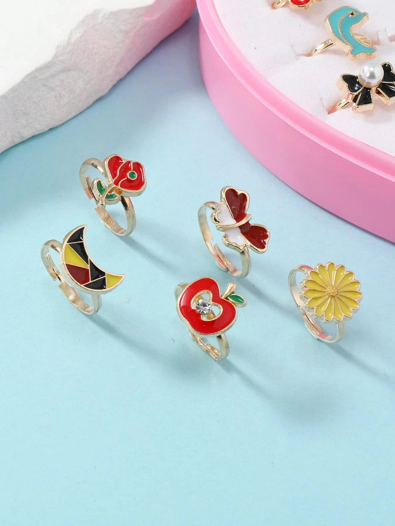 Girls Cartoon Animal Decor Ring