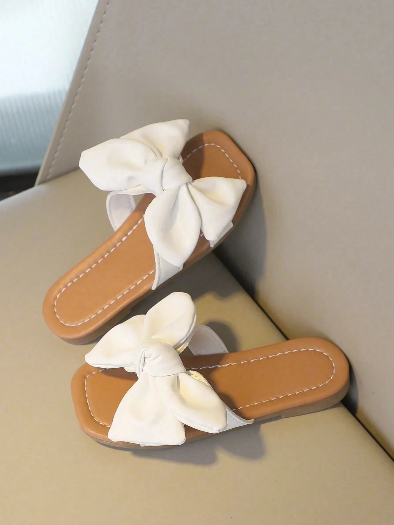 Bow Decor Non-slip Slippers For Summer