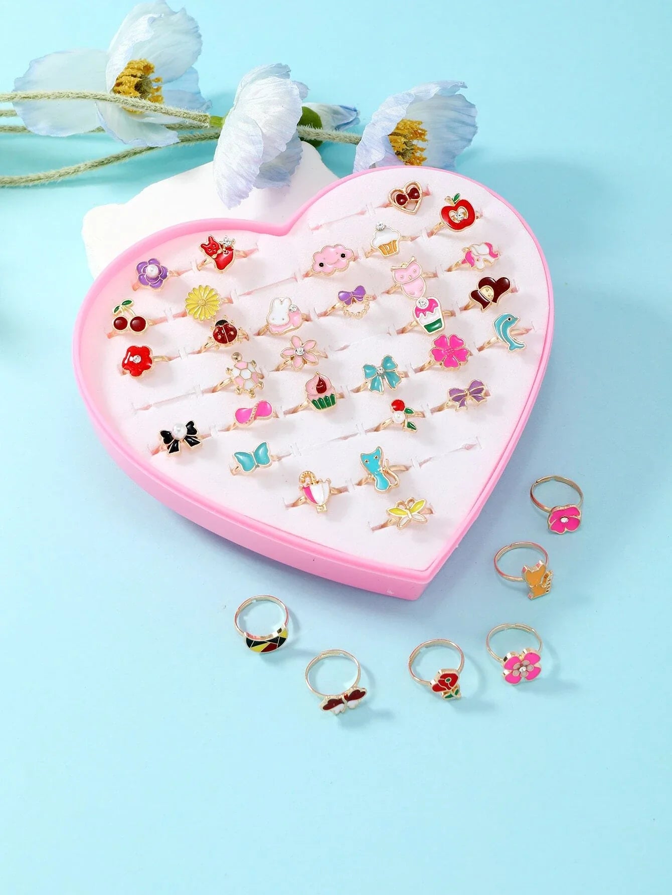 Girls Cartoon Animal Decor Ring