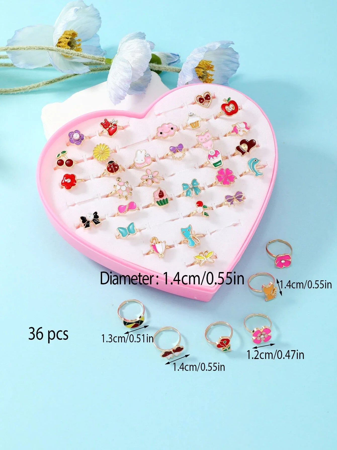 Girls Cartoon Animal Decor Ring
