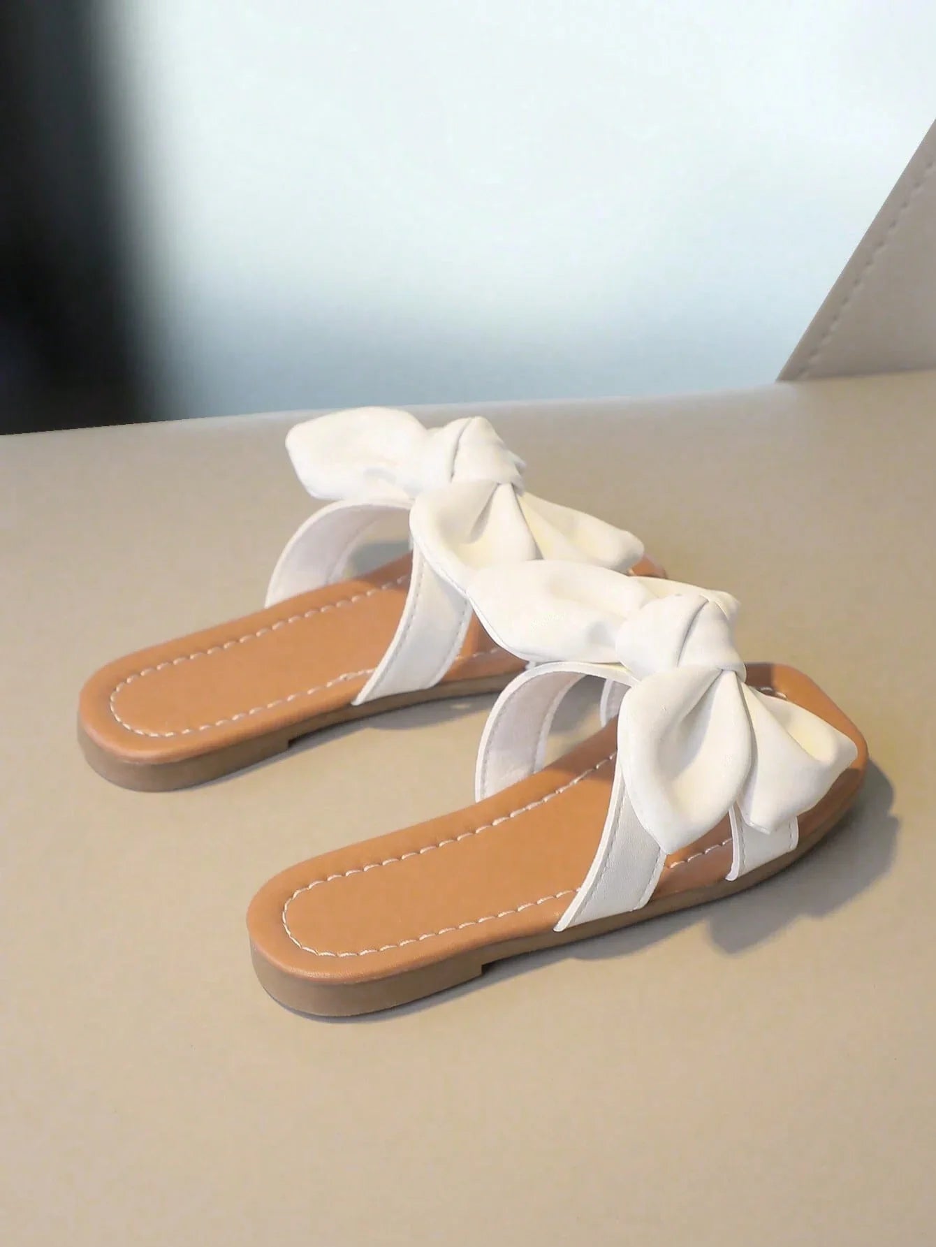 Bow Decor Non-slip Slippers For Summer
