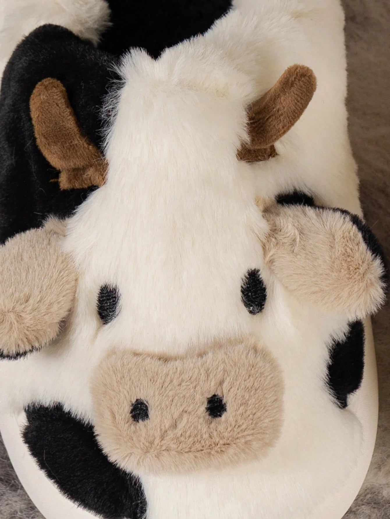 Cartoon Big Nose Bull Plush House Slippers