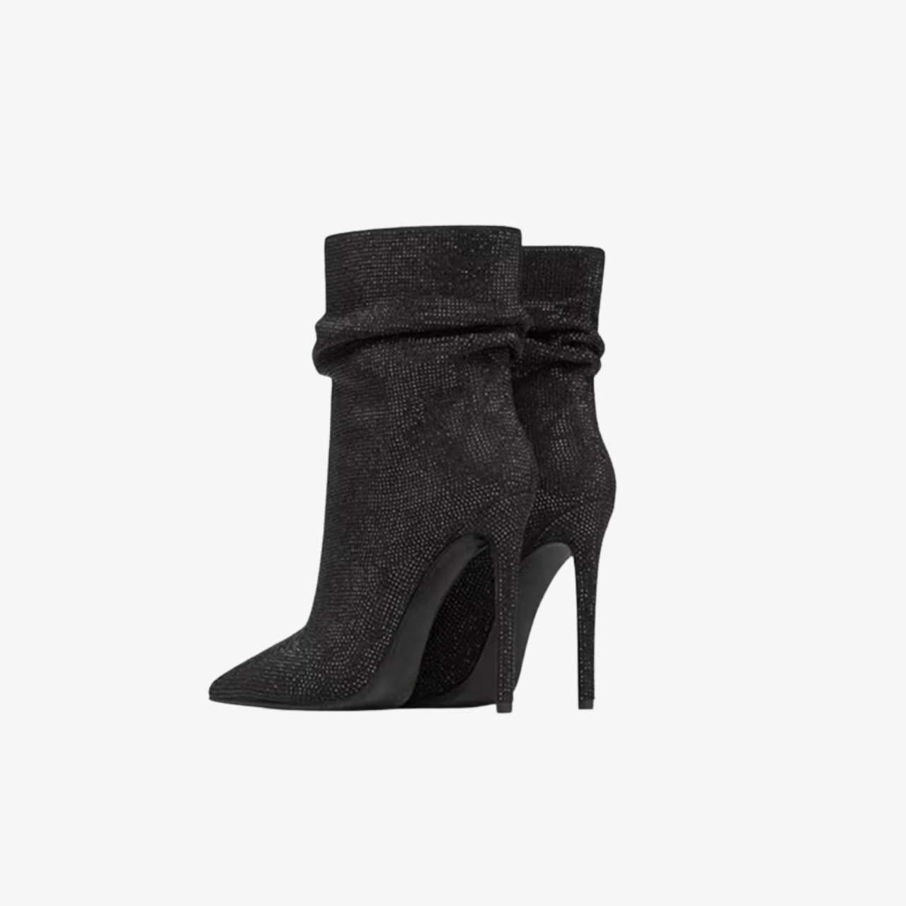 Rhinestone Pointed Stiletto Heel Boots